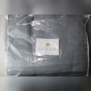 💙New Matouk King Sheet Cover Jasper Hazy Blue Genuine Durable Leather